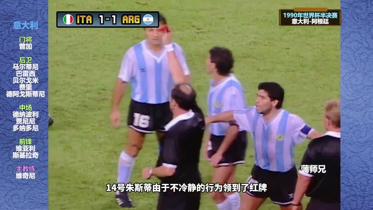 1990年世界杯决赛，乌拉圭与意大利