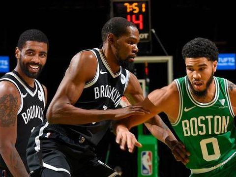 nba篮网，凯尔特人一度将分差缩小至3分，杜兰特和欧文相继罚球得分
